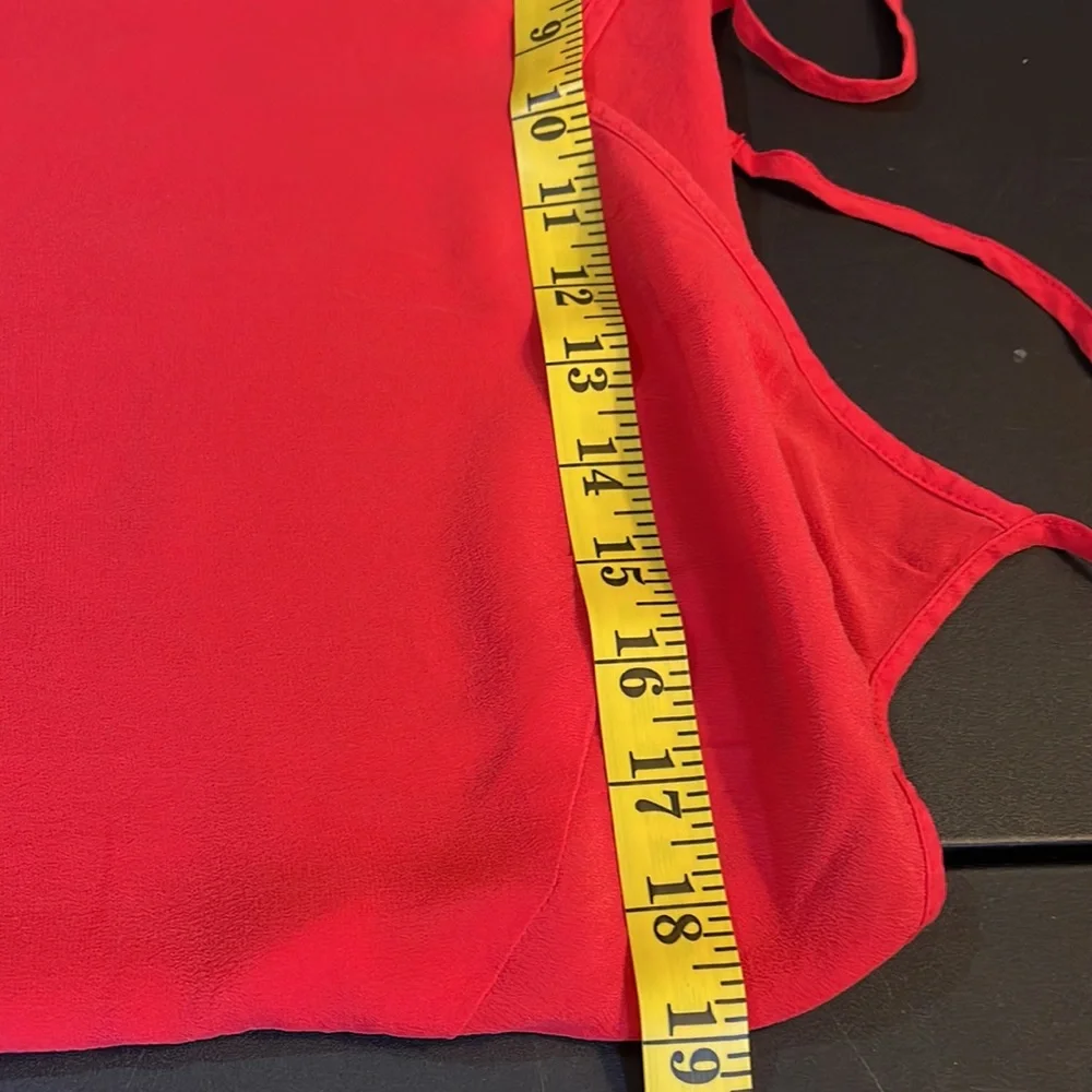 Bebe Red silky soft Cami,spaghetti strap’s,front tie waist,V-neck,Sleeveless - Picture 8 of 12